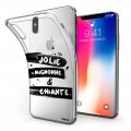 Coque iPhone X/Xs silicone transparente Jolie Mignonne et chiante ultra resistant Protection housse Motif Ecriture Tendance Evetane