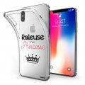 Coque iPhone X/Xs silicone transparente Raleuse mais princesse ultra resistant Protection housse Motif Ecriture Tendance Evetane