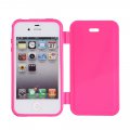 Etui livre silicone rose fluo pour iPhone 4 / 4S
