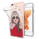 Coque Souple souple transparent Fille Rouge Tendance iPhone 6/6S