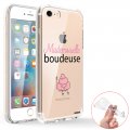 Coque iPhone 7/8/ iPhone SE 2020 360 intégrale transparente Mademoiselle boudeuse Tendance Evetane.