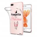 Coque iPhone 7 Plus / 8 Plus silicone transparente Pompette mais princesse ultra resistant Protection housse Motif Ecriture Tendance Evetane