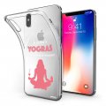 Coque iPhone X/Xs silicone transparente Yogras ultra resistant Protection housse Motif Ecriture Tendance Evetane