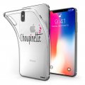 Coque iPhone X/Xs silicone transparente Choupinette ultra resistant Protection housse Motif Ecriture Tendance Evetane