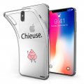 Coque iPhone X/Xs silicone transparente Chieuse ultra resistant Protection housse Motif Ecriture Tendance Evetane