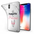 Coque iPhone X/Xs silicone transparente Pompette mais princesse ultra resistant Protection housse Motif Ecriture Tendance Evetane