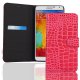 Etui livre croco glossy en similicuir rose pour Samsung Galaxy Note 3 N9000