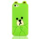 Coque silicone ourson timide vert pour iPhone 5 / 5S