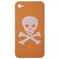 Coque Pirate orange tete de mort blanche iPhone 4/4S