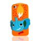 Coque éléphant silicone orange pour iPhone 4 / 4S