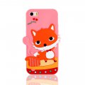 Coque renard silicone rose pour iPhone 5 / 5S