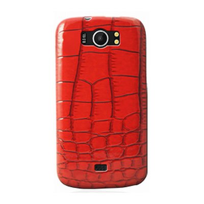 Mocca coque effet croco brillant rouge Wiko Cink King