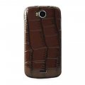 Mocca coque effet croco brillant choco Wiko Cink Peax / Peax 2