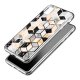 Coque Bumper iPhone X bumper argent Carrés marbre, La Coque Francaise®