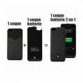 Coque batterie 3000 mAh Noire en 2 parties pour iPhone 5 / 5S