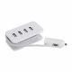 Adaptateur allume-cigare 4 USB  à rallonge - Blanc