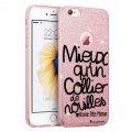 Coque souple paillettes iPhone 6/6S paillettes rose Collier de nouilles Motif Ecriture Tendance La Coque Francaise
