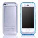 iFans coque batterie 2400 mAh Argent et bleue Plus cable pour iPhone 5 / 5S