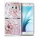 Coque Samsung Galaxy S7 Edge paillettes liquides argent, Rose Pivoine, La Coque Francaise®