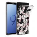 Coque Samsung Galaxy S9 silicone transparente Cubes Géométriques ultra resistant Protection housse Motif Ecriture Tendance Evetane