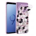 Coque Samsung Galaxy S9 Plus silicone transparente Cubes Géométriques ultra resistant Protection housse Motif Ecriture Tendance Evetane