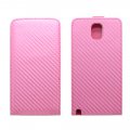 Etui Portefeuille Rabat Carbonne Rose pour Samsung Note 3 N9000