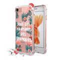 Coque iPhone 7/8/ iPhone SE 2020 anti-choc souple angles renforcés transparente Flamants des tropiques Evetane