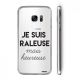 Coque Samsung Galaxy S7 rigide transparente, Raleuse Mais Heureuse, Evetane®