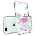 Coque iPhone 7 Plus / 8 Plus anti-choc souple angles renforcés transparente Flamant Rose Graphique Evetane