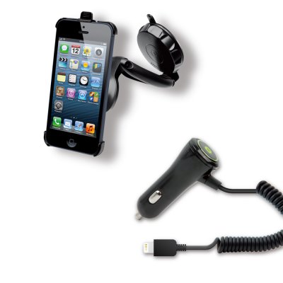 Muvit support voiture ventouse & grille + chargeur allume-cigare 1A  pour iPhone 5 / 5S