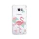 Coque Samsung Galaxy S7 Edge anti-choc souple avec angles renforcés transparente, Flamant Rose Graphique, Evetane®