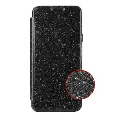 Etui de protection pailleté Noir  avec coque arrière en silicone pour Samsung Galaxy S9