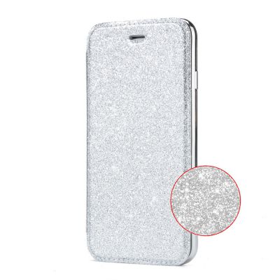 Etui de protection pailleté Argent avec coque arrière en silicone pour Samsung Galaxy S8 Plus