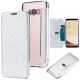 Etui de protection pailleté Argent avec coque arrière en silicone pour Samsung Galaxy S8 Plus