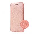 Etui de protection et Paillettes Rose avec coque arrière en silicone pour iPhone 6/6S