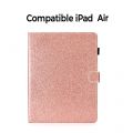 Etui folio avec stand rose gold pailleté pour iPad Air : A1474-A1475-A1476