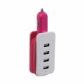 Adaptateur allume-cigare 4 USB rose