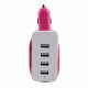 Adaptateur allume-cigare 4 USB rose