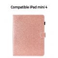 Etui folio avec stand rose gold pailleté pour iPad Mini 4 : A1538-A1550