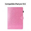 Etui iPad Pro 10.5: A1701-A1709-A1852 folio avec stand rose et paillettes 