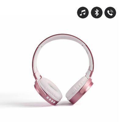 Casque rose gold compatible Bluetooth - Micro intégré/ Ajustable et rotatif