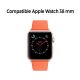 Bracelet aspect cuir orange avec finitions chromés pour Apple Watch 38mm
