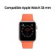 Bracelet aspect cuir orange avec finitions chromés pour Apple Watch 38mm