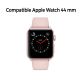 Bracelet aspect cuir rose gold avec finitions chromés pour Apple Watch 44mm