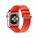 Bracelet aspect cuir orange avec finitions chromés pour Apple Watch 38mm