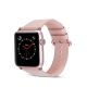 Bracelet aspect cuir rose gold avec finitions chromés pour Apple Watch 44mm