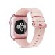 Bracelet aspect cuir rose gold avec finitions chromés pour Apple Watch 44mm