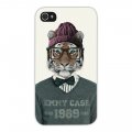 Coque iPhone 4 /4S rigide transparente Tigre Fashion Dessin Evetane
