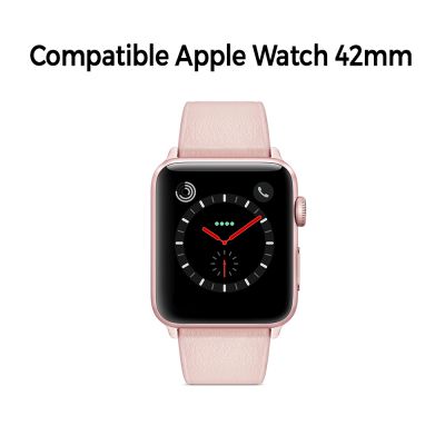 Bracelet aspect cuir rose gold avec finitions chromés pour Apple Watch 42mm