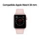 Bracelet aspect cuir rose gold avec finitions chromés pour Apple Watch 38mm